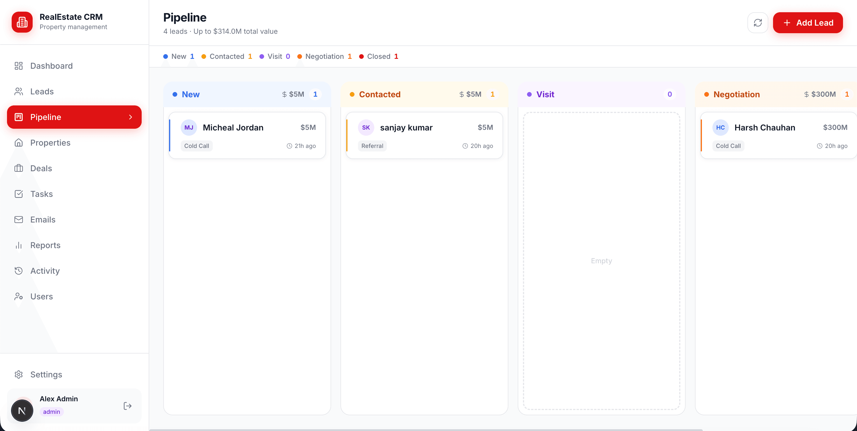 Visual Sales Pipeline interface preview